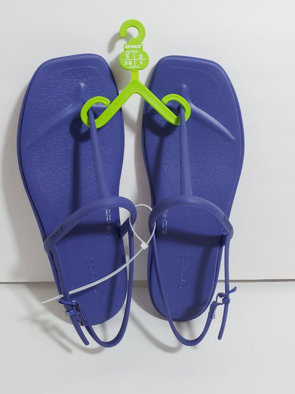 Crocs Miami Thong Flip Flops Women's US 7 Sapphire Sandals Adjustable Strap
